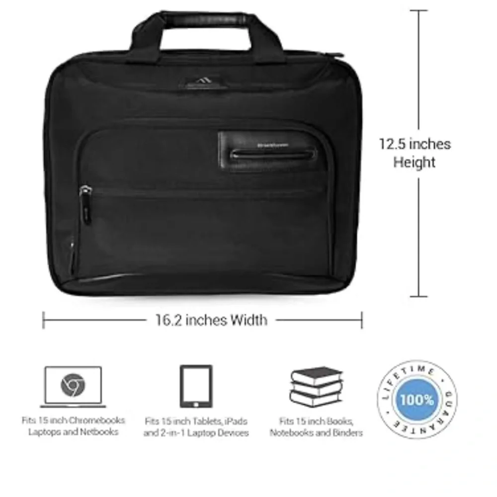 Brenthaven Elliott Deluxe Black Buisness Bag w/ Crossbody Strap